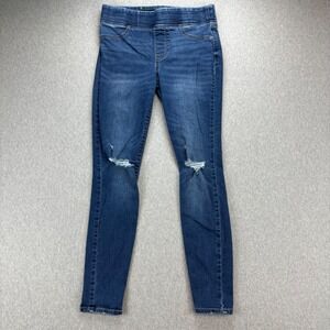 Old Navy Rockstar Jeggings Womens 8 Indigo Blue Distressed Ripped Stretch Skinny